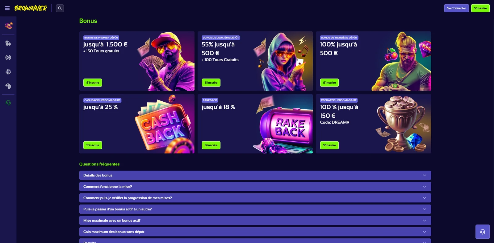 Bonuses — Browinner Casino